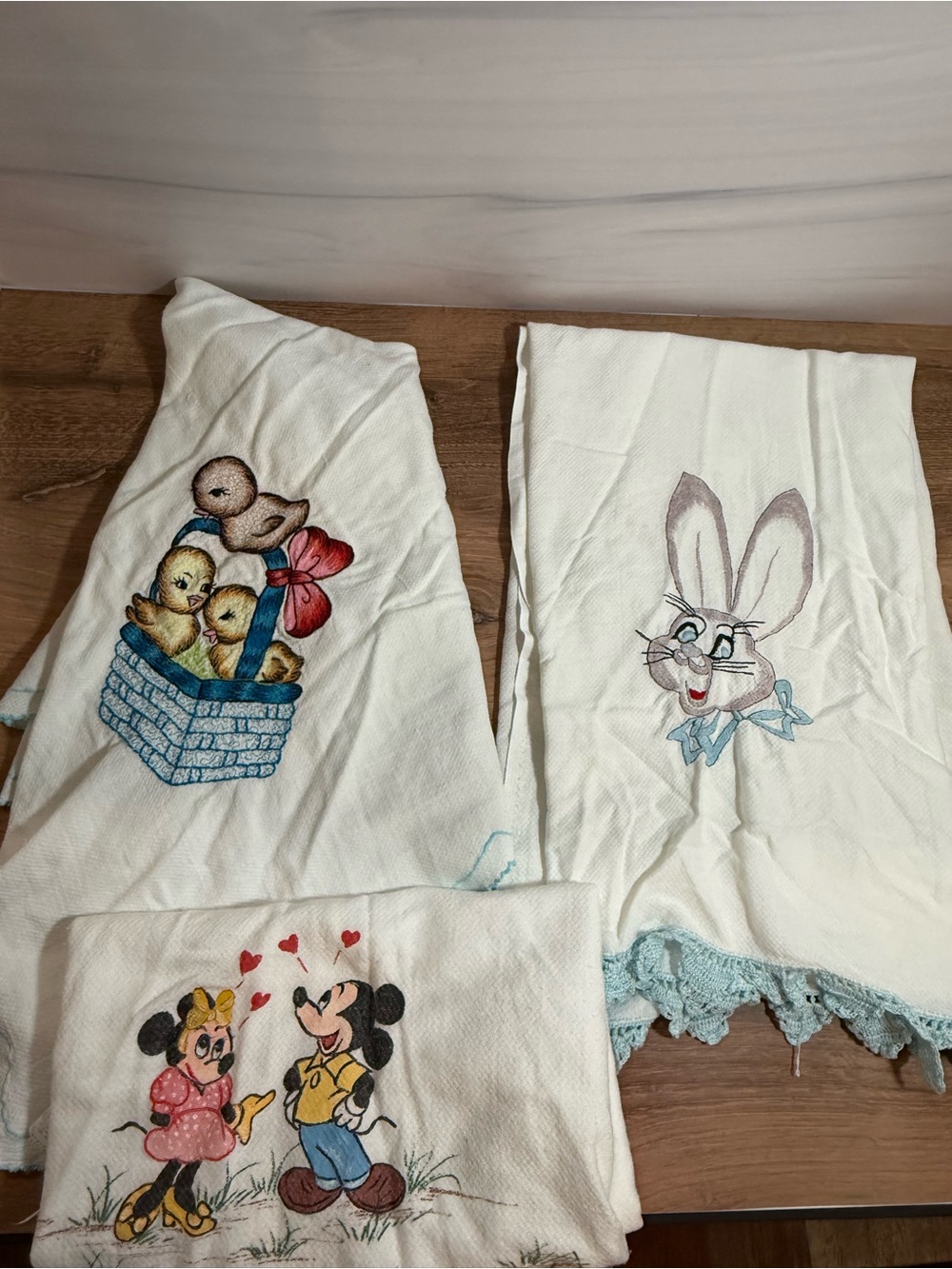 Vintage Baby Blanket Set Embroidered